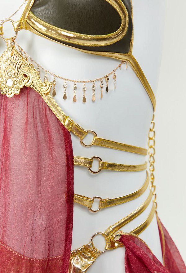 Princess Leia Slave Girl Kostüm sexy Dessous Top Tanga mit Ärmeln Halsband Brustkette Princess Leia Slave Girl Kostüm sexy Dessous Top Tanga mit Ärmeln Halsband Brustkette