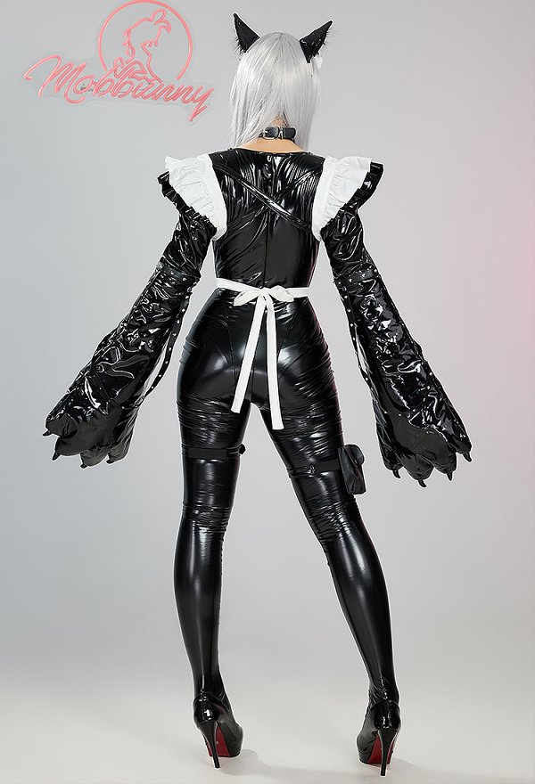 Conjunto de Criada Gótica Sexy con Mono y Delantal a Juego con Chaqueta y Diadema Conjunto de Criada Gótica Sexy con Mono y Delantal a Juego con Chaqueta y Diadema