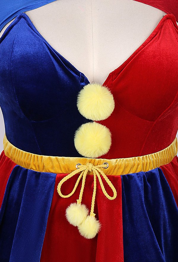 Traje de lencería sexy derivado de payaso TADC de talla grande y minifalda con guantes y sombrero