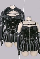 Plus Size Yennefer Derivado Sexy Conjunto Erótico Vestido y Chaqueta Corta con Guantes y Cinturón Plus Size Yennefer Derivado Sexy Conjunto Erótico Vestido y Chaqueta Corta con Guantes y Cinturón