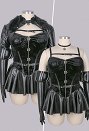 Plus Size Yennefer Derivative Sexy Lingerie Set Black Dress and Short Jacket with Gloves Belt
