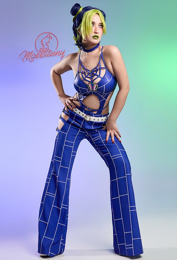Jolyne Derivative Sexy Dessous Set Bodysuit mit Ausschnitt lange Hose mit Gürtel Lingerie Kostüm Jolyne Derivative Sexy Dessous Set Bodysuit mit Ausschnitt lange Hose mit Gürtel Lingerie Kostüm