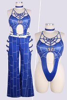 Übergröße Jolyne Derivative Sexy Dessous Set Bodysuit mit Ausschnitt lange Hose mit Gürtel Lingerie Kostüm Übergröße Jolyne Derivative Sexy Dessous Set Bodysuit mit Ausschnitt lange Hose mit Gürtel Lingerie Kostüm