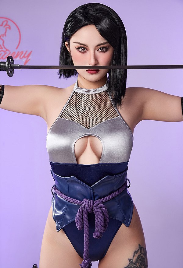 Disfraz de Cosplay Conjunto Sexy Derivado de Ninja con Mono y Falda Mangas y Cinta de la Cintura