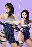 Disfraz de Cosplay Conjunto Sexy Derivado de Ninja con Mono y Falda Mangas y Cinta de la Cintura