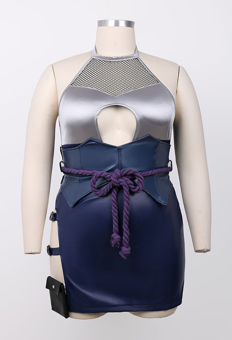 Plus Size Ninja Derivative Sexy Lingerie Set Spliced Bodysuit with Skirt and Waist Shaper