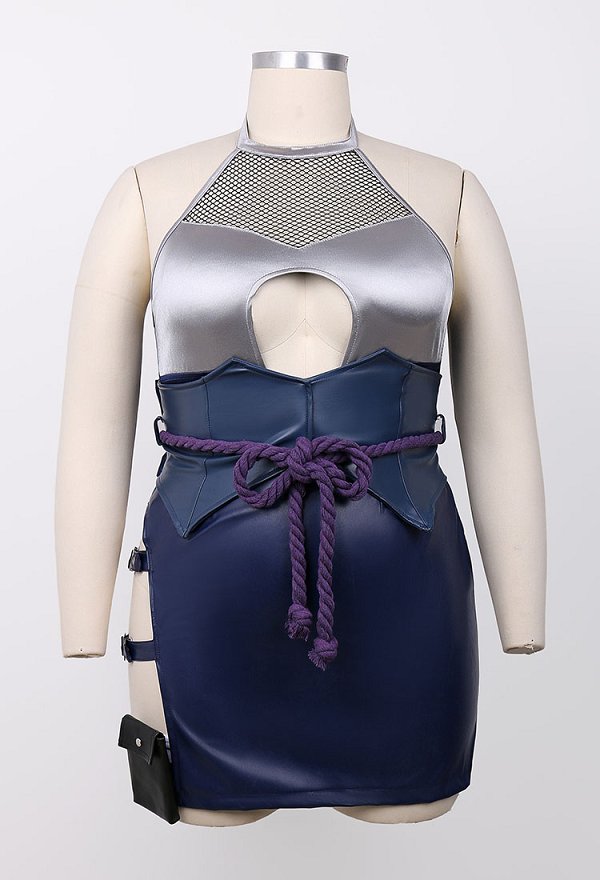 Plus Size Ninja Derivative Sexy Lingerie Set Spliced Bodysuit with Skirt and Waist Shaper