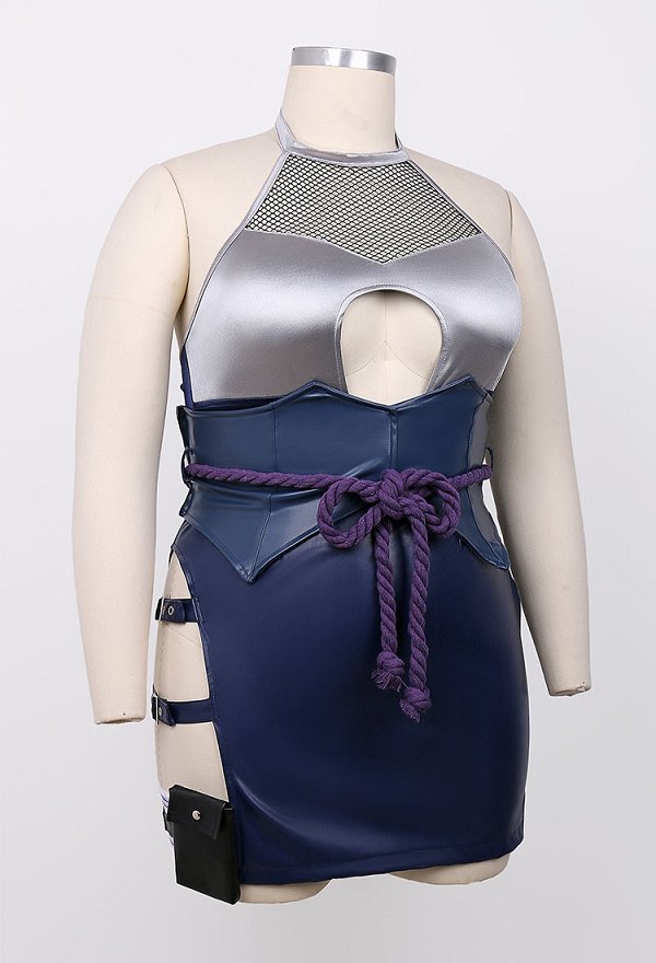 Plus Size Ninja Derivative Sexy Lingerie Set Spliced Bodysuit with Skirt and Waist Shaper