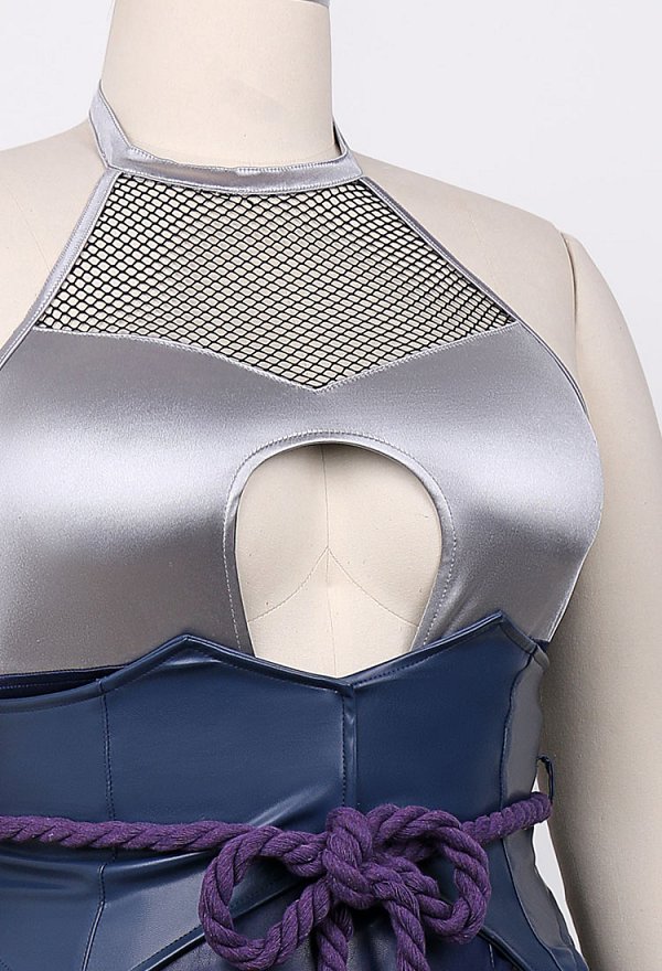 Plus Size Ninja Derivative Sexy Lingerie Set Spliced Bodysuit with Skirt and Waist Shaper