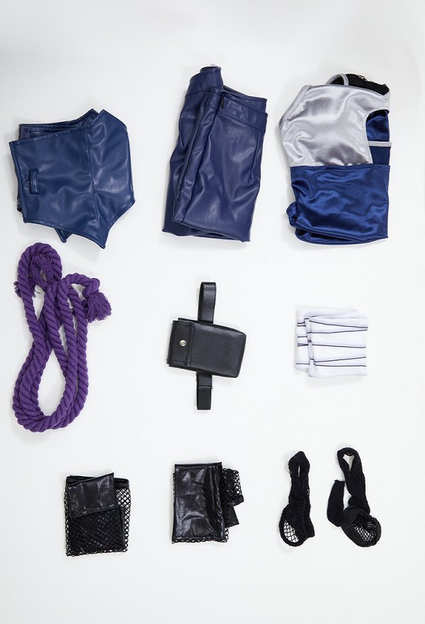 Disfraz de Cosplay Conjunto Sexy Derivado de Ninja con Mono y Falda Mangas y Cinta de la Cintura