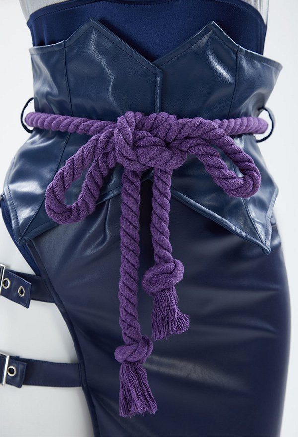 Disfraz de Cosplay Conjunto Sexy Derivado de Ninja con Mono y Falda Mangas y Cinta de la Cintura
