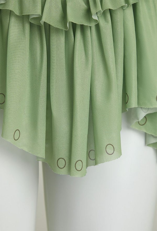 Disfraz de Cosplay Conjunto de lencería sexy de elfo mono elegante con volantes verdes y collar con medias Disfraz de Cosplay Conjunto de lencería sexy de elfo mono elegante con volantes verdes y collar con medias