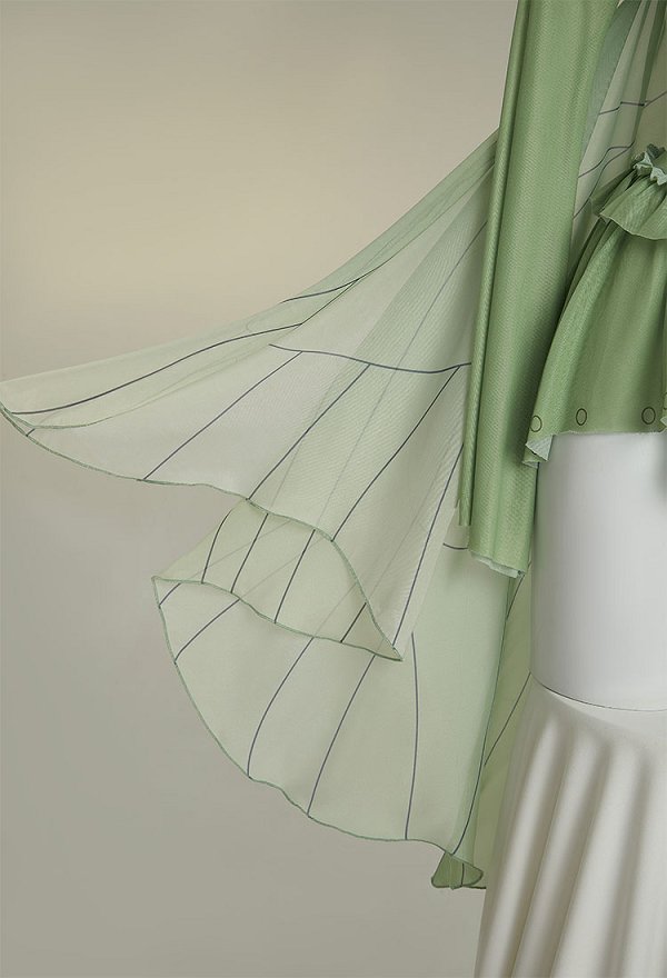 Disfraz de Cosplay Conjunto de lencería sexy de elfo mono elegante con volantes verdes y collar con medias Disfraz de Cosplay Conjunto de lencería sexy de elfo mono elegante con volantes verdes y collar con medias