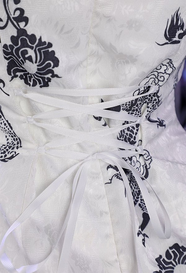 Sora Kasugano Sexy Dessous Set Lingerie Chinesisches Cheongsam Kleid mit Tanga Strümpfen