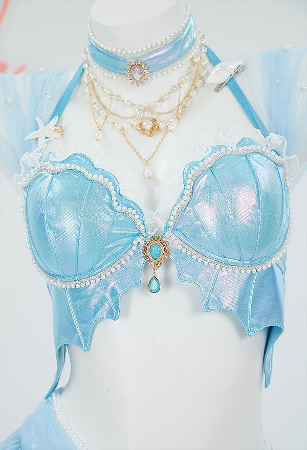 Conjunto de Lencería Sexy Derivado de PM con Top Corto y Braguita Triangular a Juego Falda y Collar