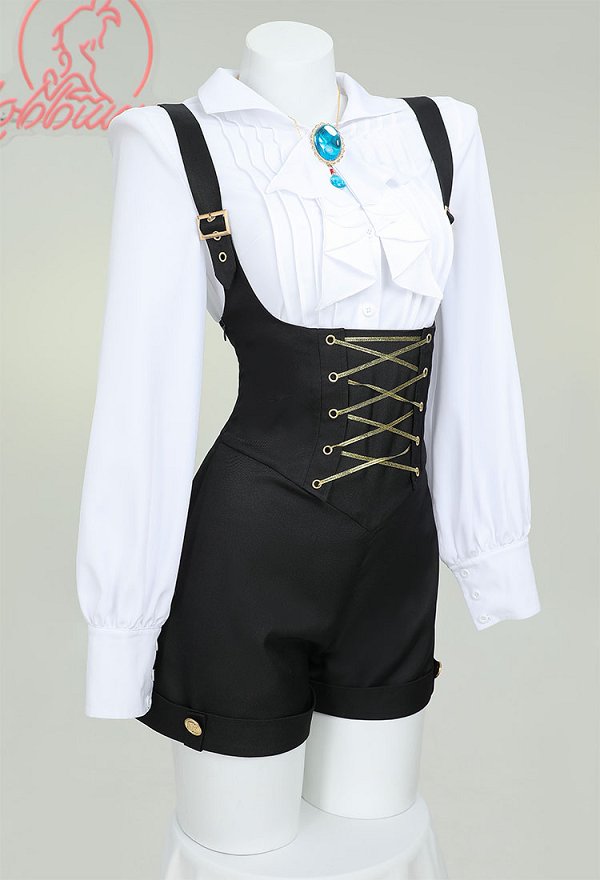 Disfraz de Cosplay Conjunto de camisa y pantalones con peto derivado de Howl capa y collar Disfraz de Cosplay Conjunto de camisa y pantalones con peto derivado de Howl capa y collar