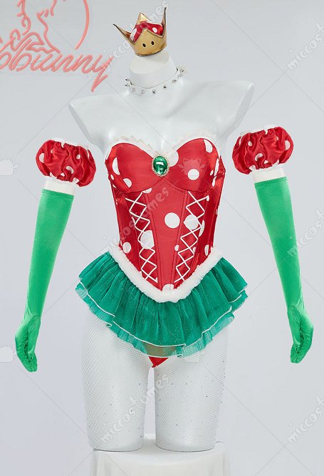 Conjunto de lencería sexy de princesa con volantes corsé y tanga con pantimedias y guantes