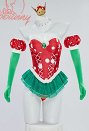 Conjunto de lencería sexy de princesa con volantes corsé y tanga con pantimedias y guantes