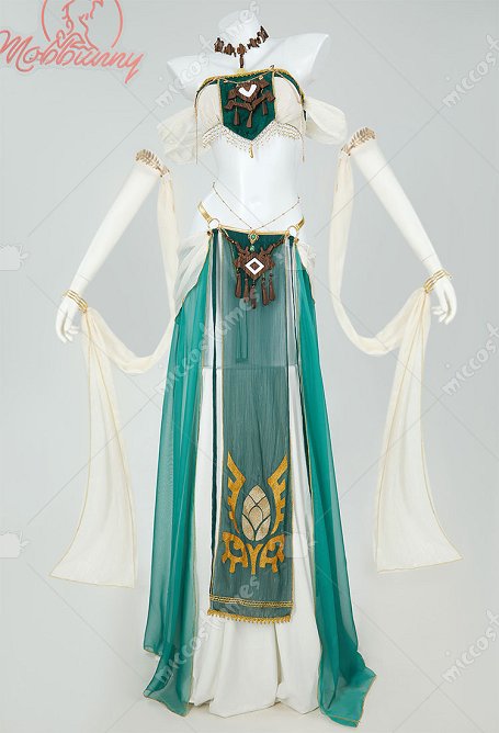 Disfraz de lencería de estilo baile Sexy derivado de la princesa Zelda Top corto y falda con collar para la cabeza