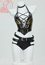 Disfraz de Cosplay Conjunto de lencería sexy derivado de Shadowheart top con cuello halter y pantalones cortos con aberturas y cinturón con anillo para el brazo