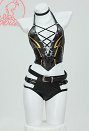 Disfraz de Cosplay Conjunto de lencería sexy derivado de Shadowheart top con cuello halter y pantalones cortos con aberturas y cinturón con anillo para el brazo