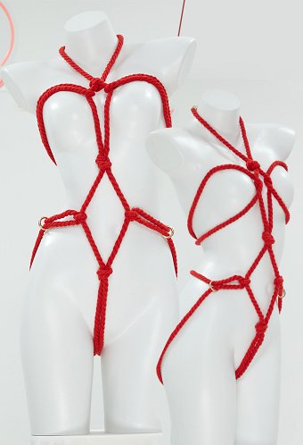 Sexy Lingerie Accessory Red Rope Body Chain Bondage Accessory