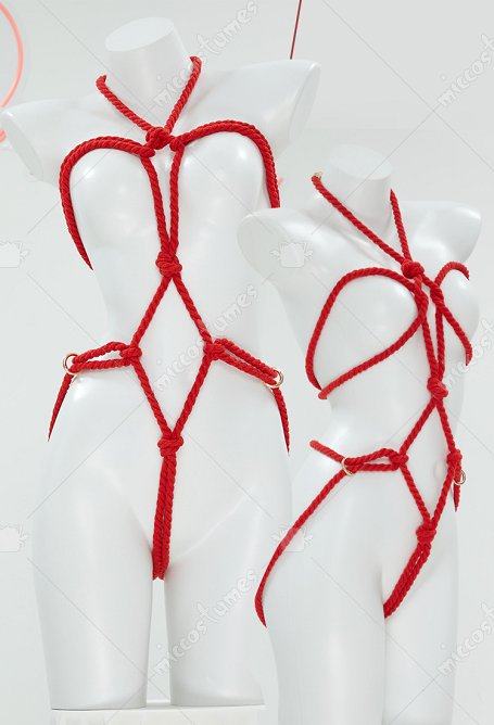 Sexy Dessous Accessoire Rotes Seil Lingerie Körperkette Bondage Accessoire