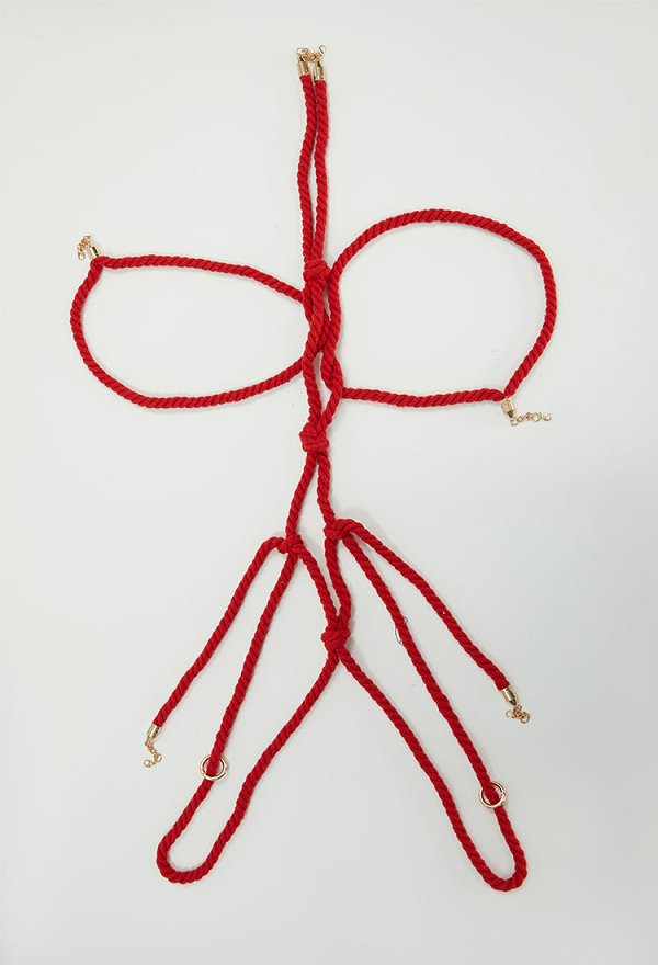 Sexy Lingerie Accessory Red Rope Body Chain Bondage Accessory