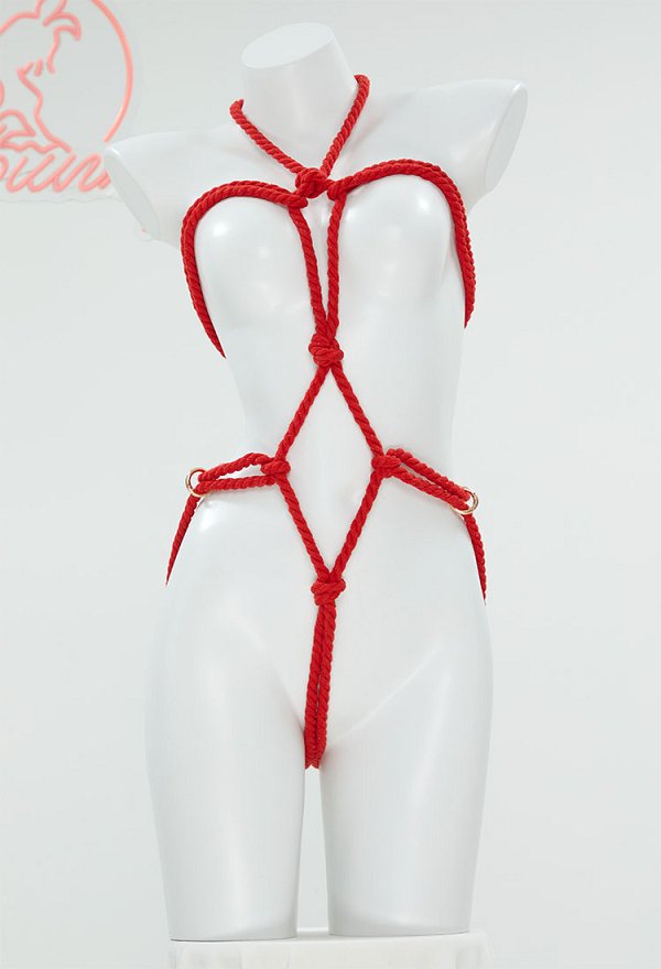 Sexy Lingerie Accessory Red Rope Body Chain Bondage Accessory