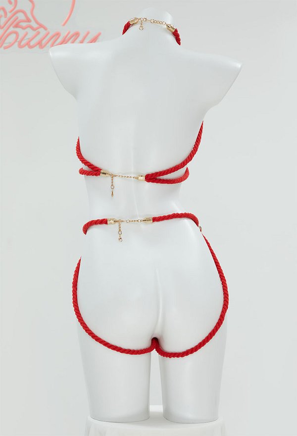 Sexy Lingerie Accessory Red Rope Body Chain Bondage Accessory