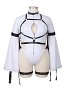 Talla plus C.C. Derivado Sexy Body de Tirantes y calados con Medias Largas