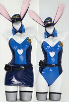 Bunny Police Officer Costume Sexy Lingerie Set Bunny Girl Heart Hollow Bodysuit and Skirt with Headband Bunny Police Officer Costume Sexy Lingerie Set Bunny Girl Heart Hollow Bodysuit and Skirt with Headband
