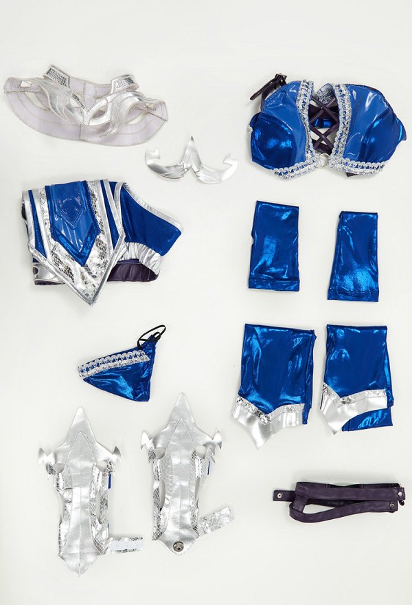 Disfraz de Cosplay Kitana Derivative Sexy Conjunto de Lencería Erótica Top y Falda Huecos con Máscara Disfraz de Cosplay Kitana Derivative Sexy Conjunto de Lencería Erótica Top y Falda Huecos con Máscara