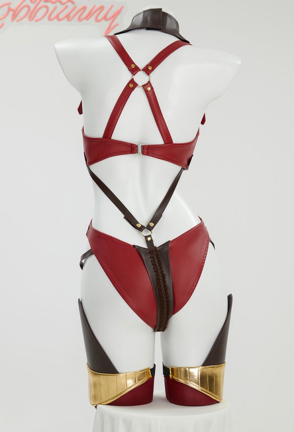 Mileena Derivative Sexy Dessous Set Cutout Bondage Oberteil und Höschen mit Handschuhen
