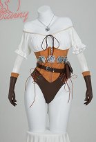 Ciri Dérivé Combinaison Sexy à Epaules Dénudées et à Bretelles avec des Gants et une Ceinture Ciri Dérivé Combinaison Sexy à Epaules Dénudées et à Bretelles avec des Gants et une Ceinture