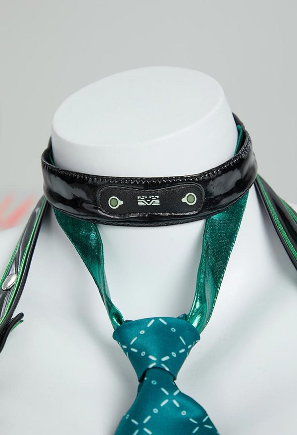 Eve Dérivé Sexy Lingerie Combinaison à Bretelles Croisées en V Profond Style Cyber-mécanique ​​avec Gants et Chaussettes