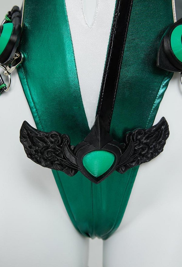 Eve Dérivé Sexy Lingerie Combinaison à Bretelles Croisées en V Profond Style Cyber-mécanique ​​avec Gants et Chaussettes