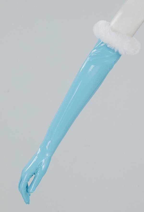Sexy Lingerie Set Winter Christmas Blue White Furry Heart Hollow Top and Panty with Cloak