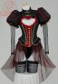 Rojo Reina Derivada Sexy Body Erótico Gótico Estilo Vintage Corazón Hueco Body con Guantes y Coronas