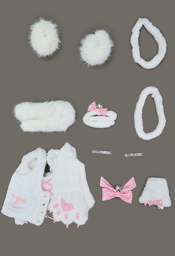 Sexy Lingerie Set Ice Season Plush Kawaii Cat Paw Top and Thong with Tail