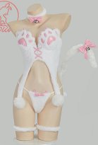 Sexy Conjunto de Lencería Erótica Temporada de Hielo Peluche Sin Tirantes Lindo Top de Garras de Gato y Tanga con Cola Sexy Conjunto de Lencería Erótica Temporada de Hielo Peluche Sin Tirantes Lindo Top de Garras de Gato y Tanga con Cola