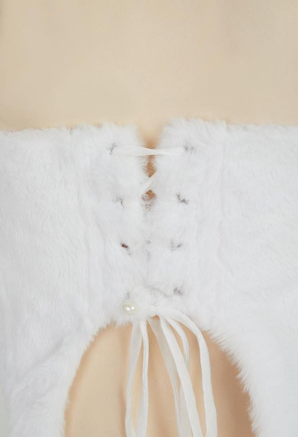 Sexy Lingerie Set Ice Season Plush Kawaii Cat Paw Top and Thong with Tail