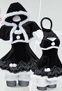 2B Derivative Sexy Lingerie Costume Christmas Furry Dress with Cape and Gloves