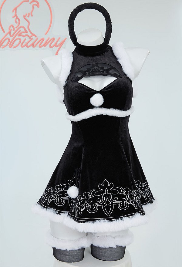 2B Derivado Sexy Vestido Erótico de Navidad de Peluche con Capa y Guantes
