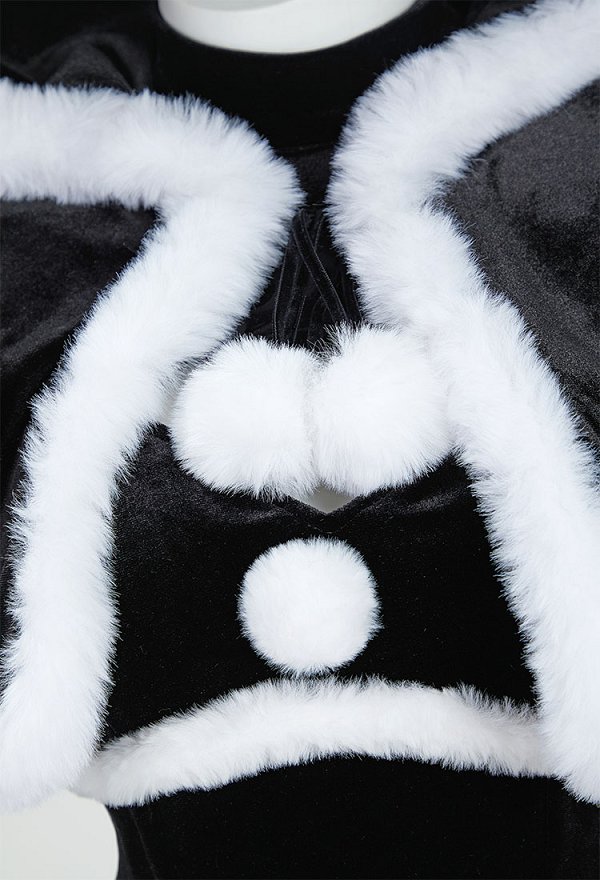 2B Derivado Sexy Vestido Erótico de Navidad de Peluche con Capa y Guantes