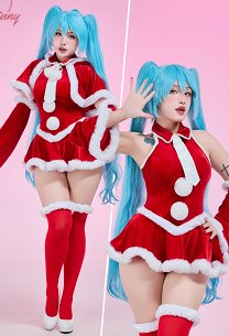 Vocal Derivative Sexy Lingerie Costume Christmas Clothing Plush Bodysuit with Cape and Sleeves