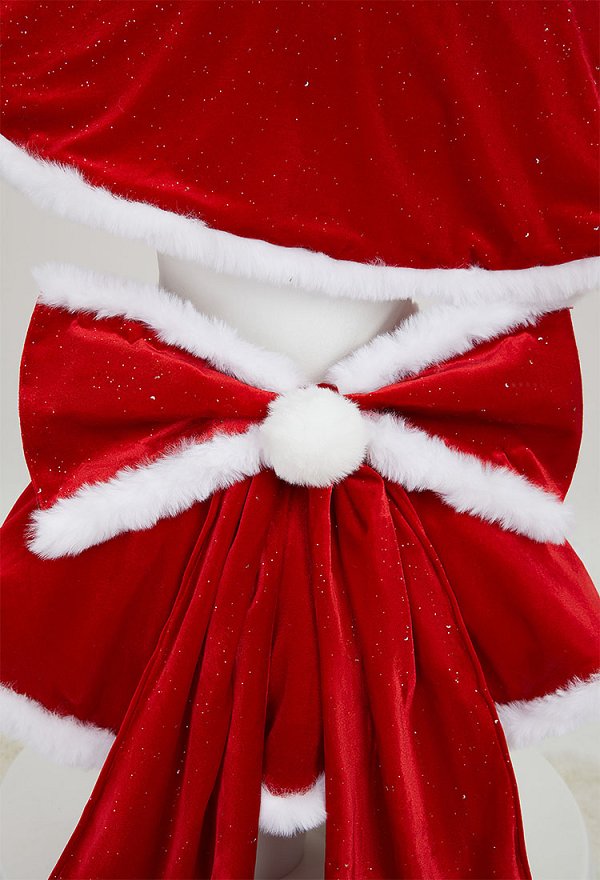 Disfraz de Cosplay Sailor Mars Derivada Sexy Erotica Conjunto Navidad Vestido Lazo Esponjoso con Capa y Sombrero