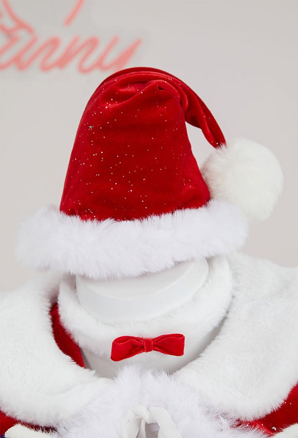 Disfraz de Cosplay Sailor Mars Derivada Sexy Erotica Conjunto Navidad Vestido Lazo Esponjoso con Capa y Sombrero