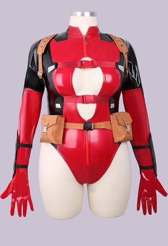 Talla Plus Deadpool Derivado Spin-Off Sexy Erotica Set Body y Cinturón con Riñonera y Casco