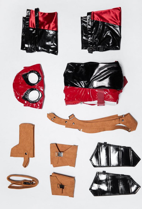 Talla Plus Deadpool Derivado Spin-Off Sexy Erotica Set Body y Cinturón con Riñonera y Casco